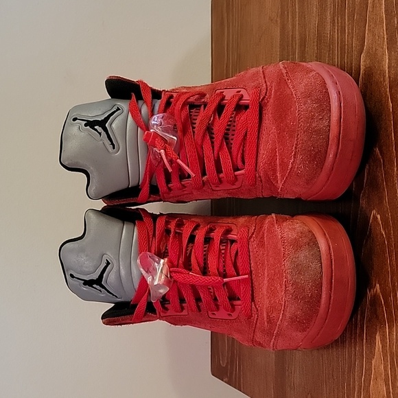 Nike Air Jordan 5 Retro Red Suede Sz 10 - Picture 2 of 8